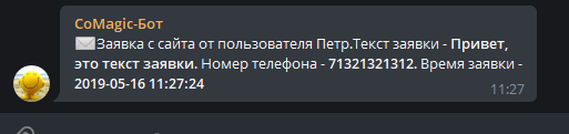 Тестовая заявка