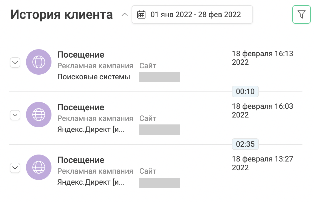 посещения