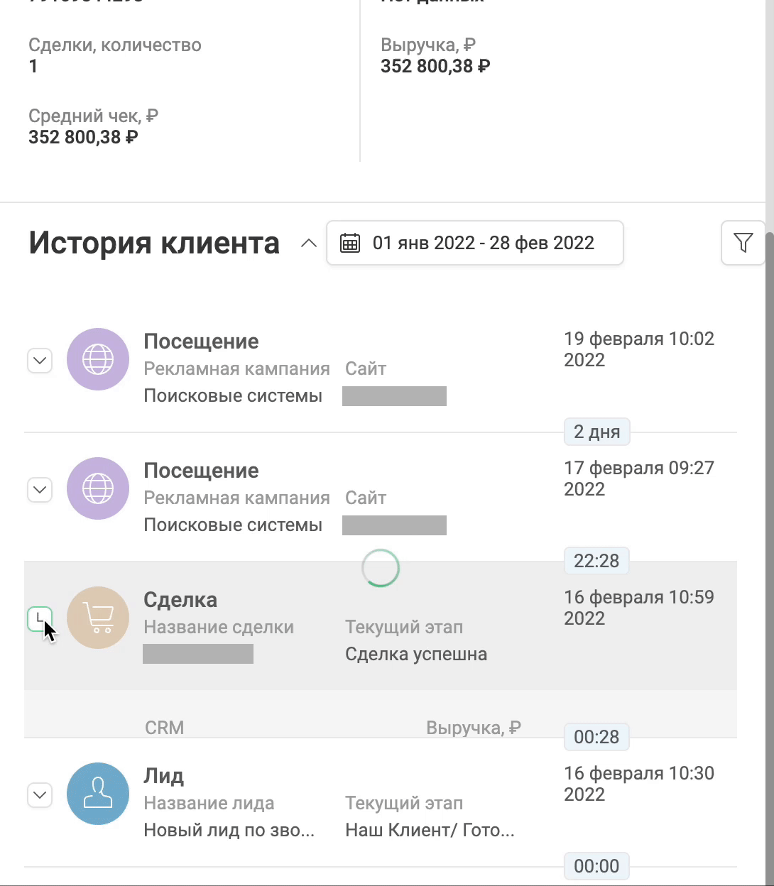 посещения